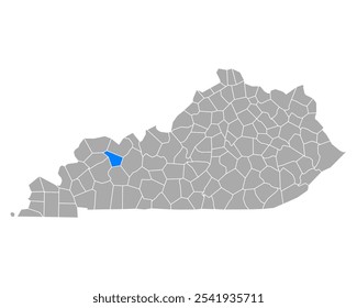Mapa de McLean en Kentucky en blanco