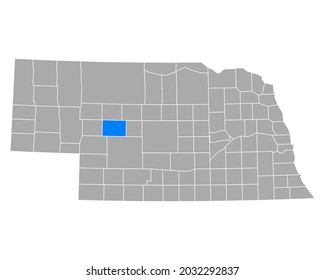 Mapa de McPherson en Nebraska sobre fondo blanco