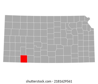 Mapa de Meade en Kansas en blanco