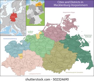 Map of Mecklenburg-Vorpommern