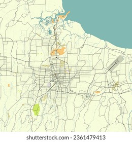 Map of Medan, Medan City, North Sumatra, Indonesia