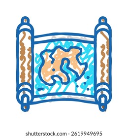 map medieval doodle icon sketch vector. map medieval sign. isolated symbol illustration