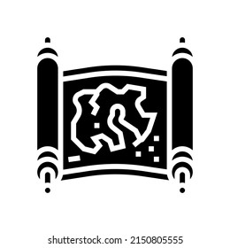 map medieval glyph icon vector. map medieval sign. isolated contour symbol black illustration