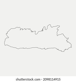 Map of Meghalaya - India region outline silhouette vector illustration
