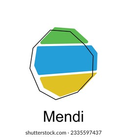 Karte der modernen Umrisse von Mendi, Hochdetaillierte Vektorgrafik-Design-Vorlage, geeignet für Ihr Unternehmen