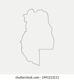 Map of Mendoza - Argentina outline silhouette vector illustration
