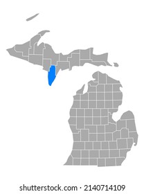 Map of Menominee in Michigan on white