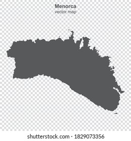 mapa de la isla de Menorca sobre fondo transparente
