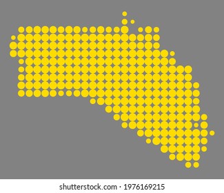Map of Menorca on gray