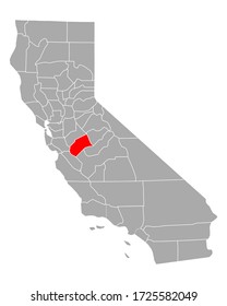 Map of Merced in California on white