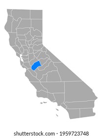 Map of Merced in California on white