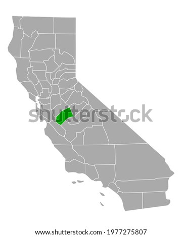 Map of Merced in California on white background