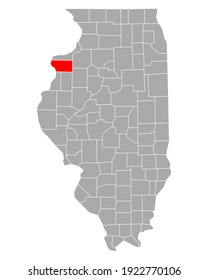Mapa de Mercer en Illinois en blanco