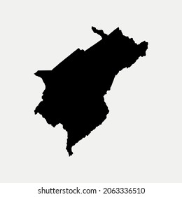 Map of Merida - Venezuela outline silhouette vector illustration
