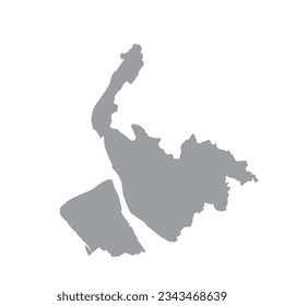 El mapa del condado de Merseyside aislado sobre fondo blanco. Ilustración del vector