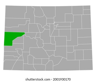Map of Mesa in Colorado on white