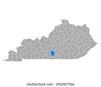 Map of Metcalfe in Kentucky on white