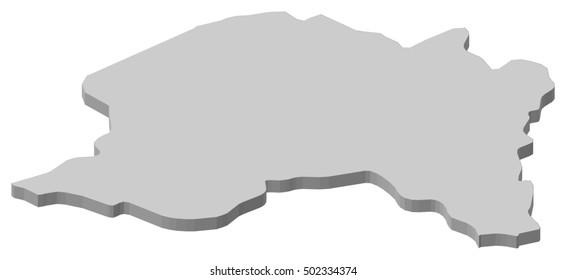Map - Metropolitan Region (Chile) - 3D-Illustration