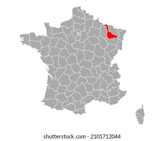 Map of Meurthe-et-Moselle in France on white