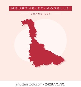 Map of Meurthe-et-Moselle - Grand Est - France region outline silhouette graphic element Illustration template design