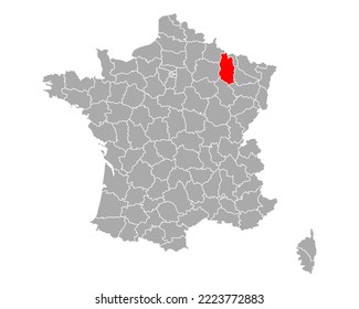 Map of Meuse in France on white