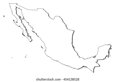 Outline Mexico Map Stock Vector (Royalty Free) 259787303 | Shutterstock