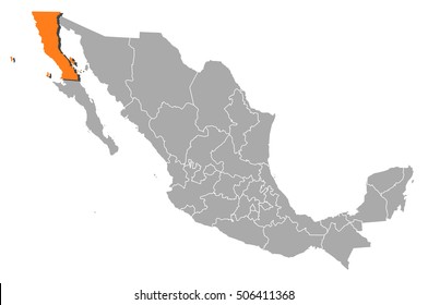 Map - Mexico, Baja California