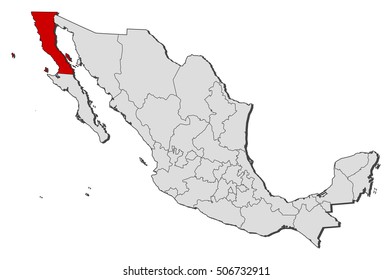 Map - Mexico, Baja California