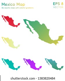 Map of Mexico with beautiful gradients. A vibrant set of country maps. Remarkable vector illustration.