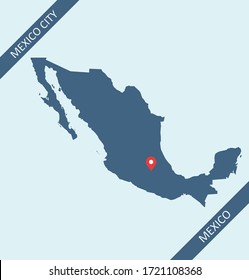 Map of Mexico with capital Mexico City