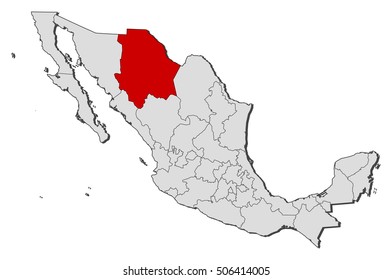 Map - Mexico, Chihuahua