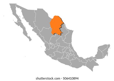 Map - Mexico, Coahuila