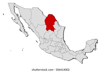 Map - Mexico, Coahuila