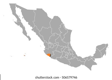 Map - Mexico, Colima