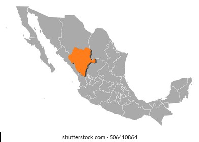 Map - Mexico, Durango