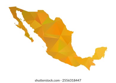 Map of Mexico - Gold Polygonal Design For Your. Vector illustration eps 10.