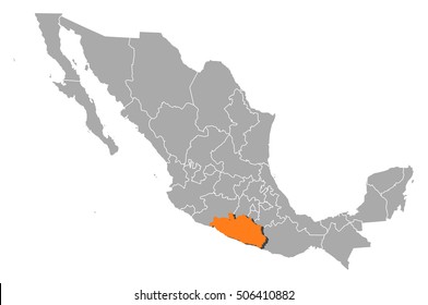 Map - Mexico, Guerrero