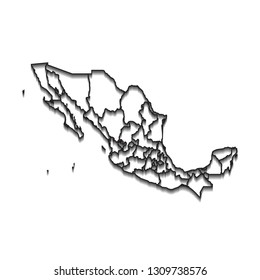 Map of Mexico - High detailed on white background. Abstract design vector illustration eps 10.
