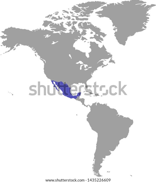 Map Mexico Highlighted Blue On World Stock Vector Royalty Free