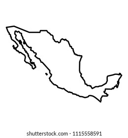 Map of Mexico icon black color