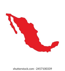 Icono de México en el mapa. Ilustración Vector gráfico del mapa de México.