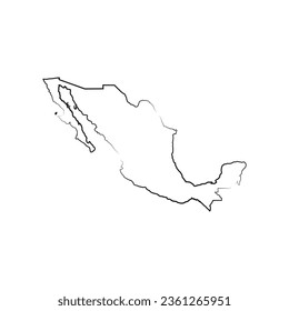 mapa de diseño de ilustraciones vectoriales de ícono méxico
