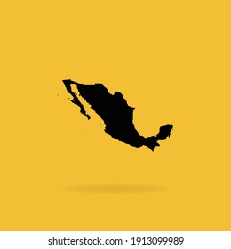 Map of Mexico isolated on dark Yellow background, Vector Illustration EPS 10