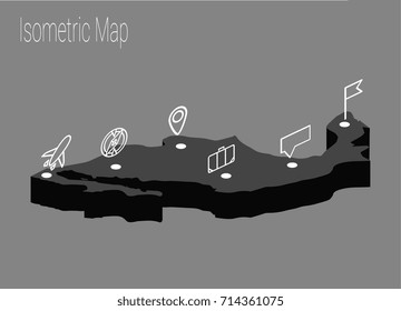 Map Mexico isometric concept. 3d flat illustration of Map Mexico.