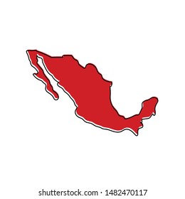 Map of Mexico, mexican country borders vector illustation