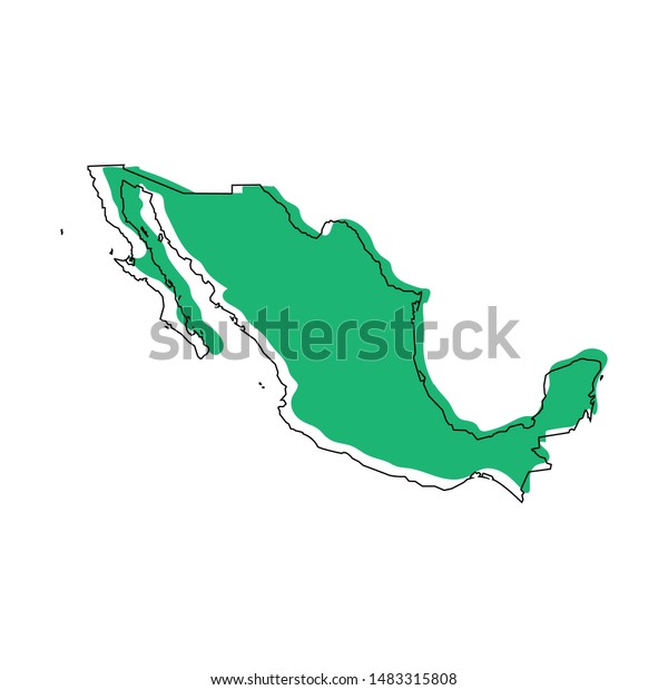 Map Mexico Mexican Country Borders Vector Stock Vector (Royalty Free