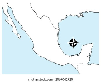 Map of Mexico, outline of the Mexican Republic, map to illustrate