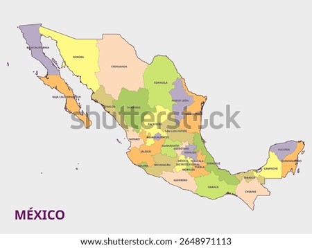 Map of Mexico with Provinces