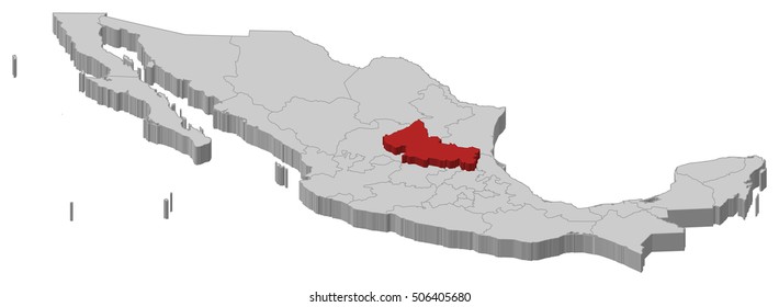 Map - Mexico, San Luis Potosi - 3D-Illustration