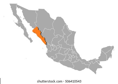 Map - Mexico, Sinaloa